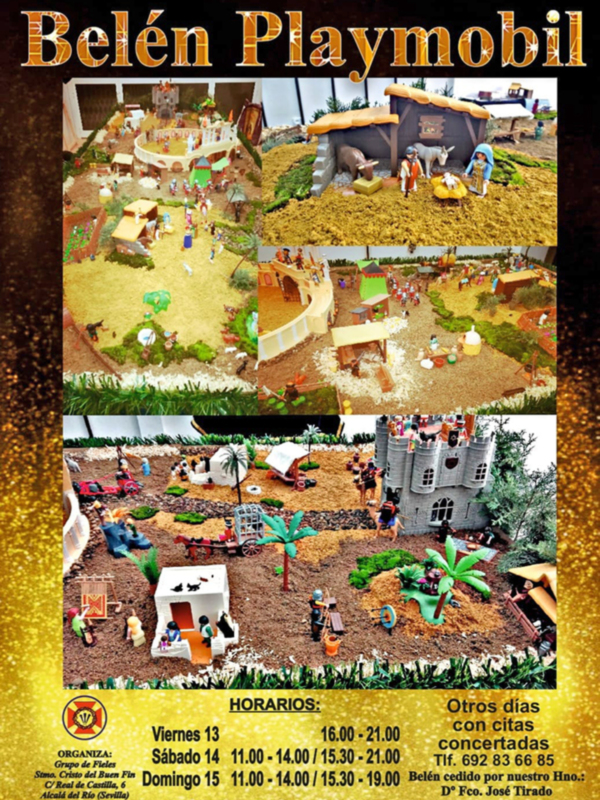 El Belén de Playmobil de la Asociación del Buen Fin vuelve a llenar Alcalá del Río de historia y tradición