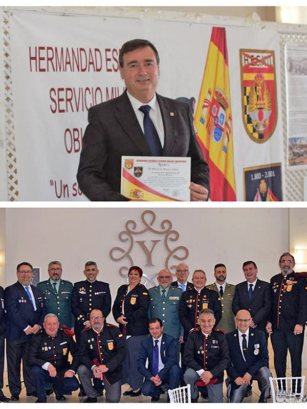 Celebración de la Hermandad Española del Servicio Militar con reconocimientos y reunión de veteranos.