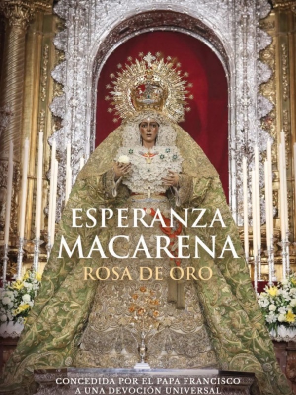 Imagen de la Virgen de la Esperanza Macarena, una imagen religiosa venerada en Sevilla, España.