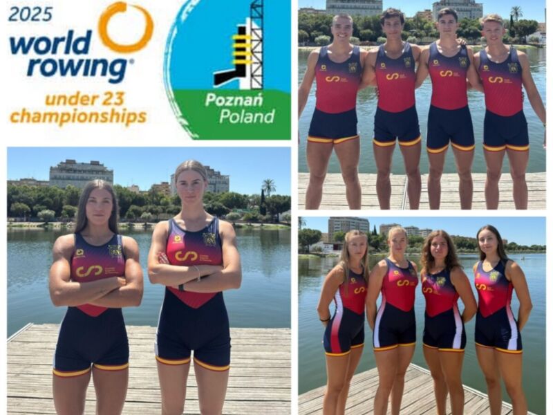 Equipo español de remo en competición internacional en Polonia, 2025.