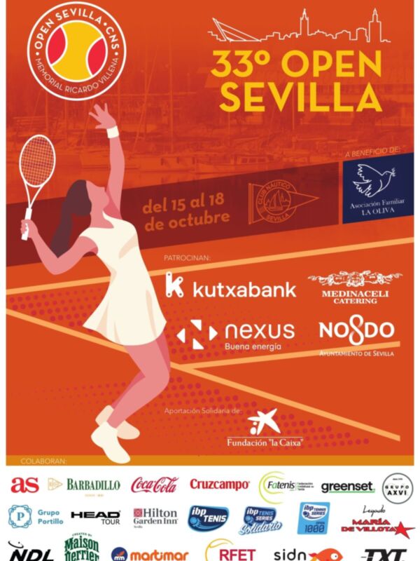 33° Open Sevilla, del 15 al 18 de octubre. Patrocinadores: Kutxabank, Nexus, Nosodo, Head, Coca-Cola, Cruzcampo, Fundación La Caixa.