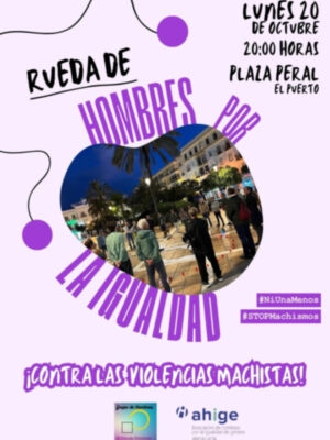 Rueda de Hombres en El Puerto de Santa María contra la Violencia Machista el próximo lunes día 20 de Octubre
