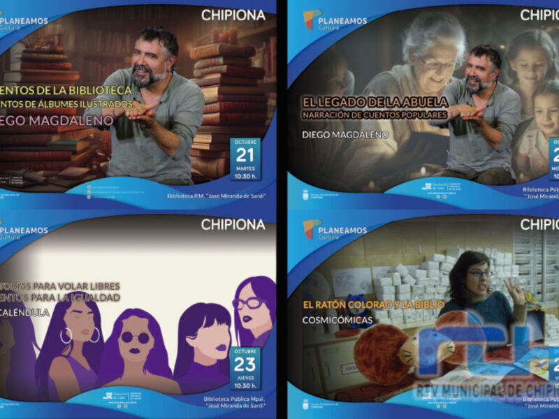 Cuentos de la biblioteca, cuentos populares y leyendas. Dieguito Magdaleno narración de cuentos populares. Historia para volar libres, cuento fabuloso y realidad. El ratón colorado y la biblioteca. La calavera cosmocórnica. RTV Municipal de Chipiona.