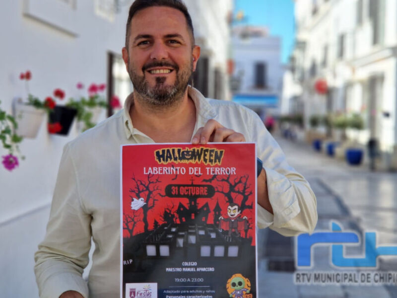 Halloween Laberinto del Terror en Chipiona. Evento para toda la familia, con entrada gratuita y actividades infantiles. Organizado por RTV Municipal de Chipiona.
