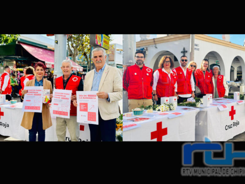 Personalidades y voluntarios de Cruz Roja en una actividad comunitaria.