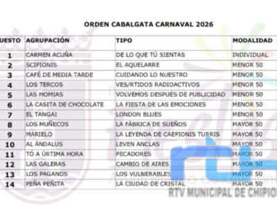 El concurso de la cabalgata del Carnaval de Chipiona 2016 contará con la participación de trece agrupaciones y un individual