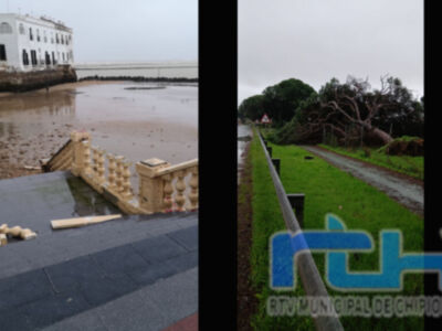 Chipiona permanece en aviso naranja por lluvias y viento mientras se evalúan daños y se mantienen cierres preventivos