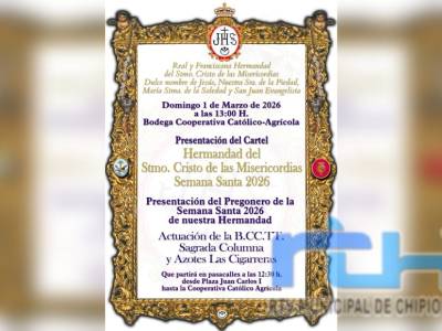 La Hermandad del Cristo de las Misericordias presenta el domingo su cartel obra de José Blanco y a su pregonero, Antonio Peña Izquierdo